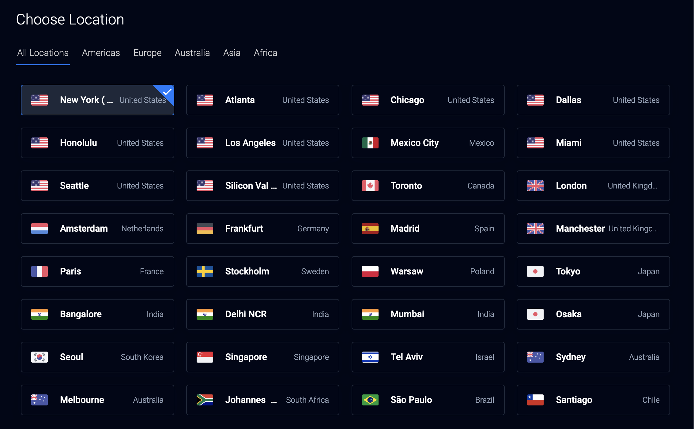 Choose Location